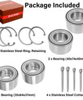 Four Pack Front And Rear Wheel Bearings For Atv Utv Compatible With Ace Ranger Sportsman And Hawkeye Models, includes bearing sizes 40x74x40mm and 35x64x37mm.