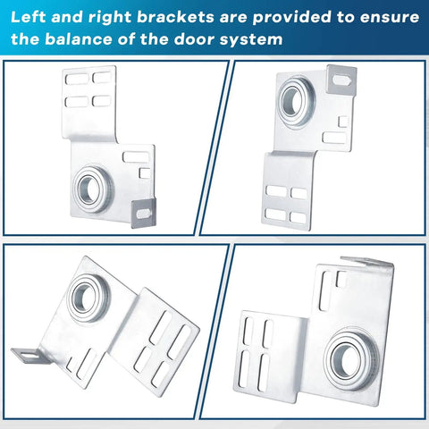 6 Piece Garage Door Track Bracket Set For 2 Inch Track Doors Includes 3 Eighths Inch Brackets Torsion Spring Support Residential