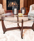 Glass coffee table on 2 Inch Ball Caster With Grip Neck Stem And Brake Sockets For Furniture Set Of Four Vintage Swivel Caster Wheels