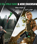 Man using 2 In 1 Electric Pole Saw For Tree Trimming Cordless Polesaw And 8 Inch Mini Chainsaw With Extension Pole outdoors