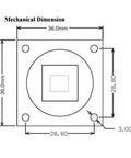 Mechanical dimensions of Raspberry Pi Camera Module With Interchangeable CS Mount Lens for Pi 5 4 3 3B Plus 5MP OV5647 1080P Video.