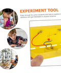 Conductivity experiment kit for high school physics, yellow plastic design, used for demonstrating electrical flow.
