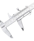 Pro Grade Vernier Caliper Measuring Tool In Stainless Steel, 6 Inch (150 mm), close-up of precision scale and jaws