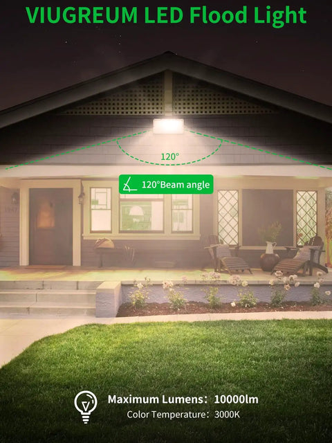 Beast Mode 400W LED Flood Light With 40000 Lumens 6000K Daylight White highlighting house entrance at night