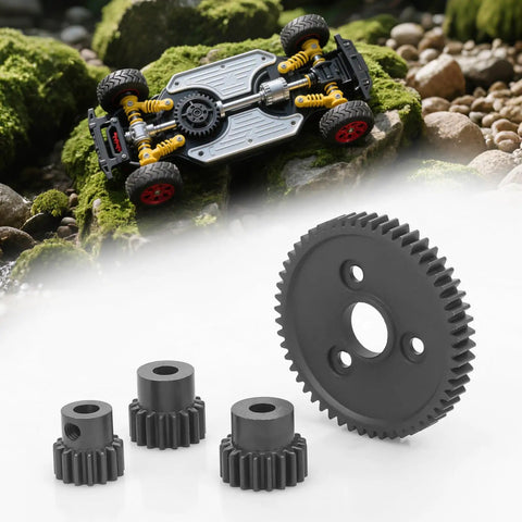 54T 0.8 Pitch Spur Gear Set With 15T 17T 19T Pinions For Traxxas Slash 4x4 RC car in nature setting