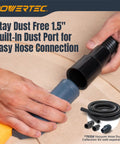 Top Shelf Adjustable Router Circle Cutting Jig And Template System with 1.5-inch built-in dust port for easy hose connection.