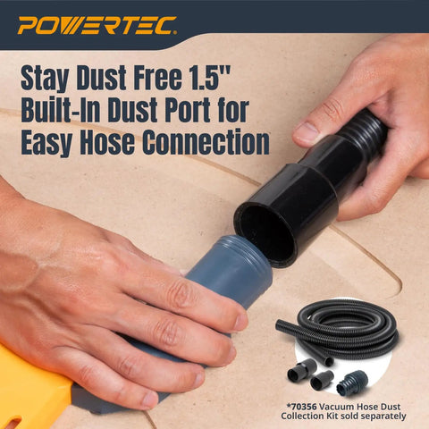 Top Shelf Adjustable Router Circle Cutting Jig And Template System with 1.5-inch built-in dust port for easy hose connection.