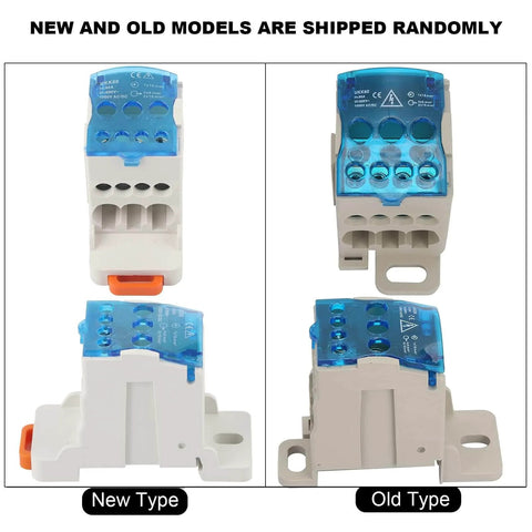 Comparison of new and old Three Pack Din Rail Distribution Box With Screw Terminal Strip Block For Electrical Wiring Universal Power Junction Box