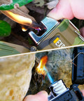 2 Pack Waterproof Lighters For Outdoors, Windproof Torch And USB Rechargeable Arc Lighters, Dual Arc Butane Torch Plus Electric Lighter