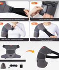 Installation steps for Shoulder Heating Pad Massager With Vibration Massage USB Powered Shoulder Wrap for pain relief.