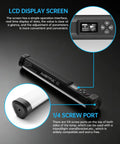 Magnetic RGB LED Light Wand Pro with LCD display and screw port details for content creators.