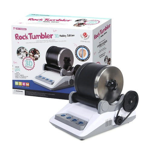 Electric Rock Tumbler Gem Polisher For DIY Stone Polishing Quiet Pro Grade Gem Making Machine with packaging box visible