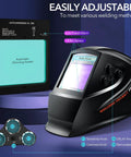 Auto Darkening Welding Helmet With True Color Large Viewing Screen Solar Powered Welder Mask With 4 Arc Sensors