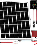 Pro Grade Solar Powered Battery Charger Trickle Maintainer 20W 12V MPPT Panel Kit with IP68 Waterproof Charge Controller