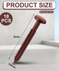 18 Pack Three Inch Vinyl Shutter Fasteners for Window Panels Lok Pins Screws Spikes and Anchors Burgundy Red product size details