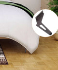 Room with bed and close-up of 4 Pack 6 Inch Cold Rolled Steel Angled Furniture Legs For DIY Tables Sofas Cabinets And TV Stands Built Tough For No Wobble Stability Easy Install With Stable Support And A Modern Minimalist Look.