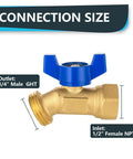50 Pack Brass Hose Bibb Valves One Half Inch FIP Inlet And Three Quarter Inch Male GHT Outlet For Outdoor Spigots With Leak Proof Design, Corrosion Resistant Brass, Durable Garden Faucet Upgrade, Works Up To One Hundred Sixty Degrees Fahrenheit, brass valve with 1/2 female NPT inlet and 3/4 male GHT outlet