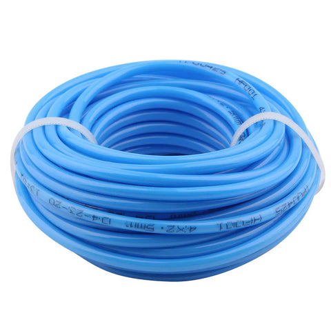 Blue Polyurethane Pneumatic Hose, 10mm Outer Diameter By 6.5mm Inner Diameter, 100 Meter Roll, coiled and ready for use