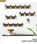44 Inch Farmhouse Vanity Light Fixture With 6 Lights And Clear Glass Shades In Oil Rubbed Bronze Finish, Up Or Down Mount