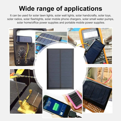 Micro Solar Panels Kit With Wire Five Pack 5V 200mA Polycrystalline PV Cells for DIY in various applications