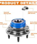 Detailed view of Pair Front Wheel Hub Bearing Assemblies 513121 Fits Chevy Impala 2000-2013 with labeled features