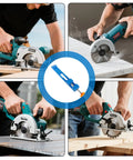 Adjustable Circular Saw Base Guide And Positioning Clamp Pro Grade For Precision Wood Cutting, Durable ABS And Metal Build, Fits Saws 145mm To 208mm, Portable For Professionals And DIY Enthusiasts in use on different materials