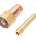 Ultimate Garosa Ceramic Welding Cup Set With Alumina High Temp Resilience For WP17 18 And 26 Torch Gear close-up of brass connector and nozzle.