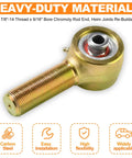 7/8-14 Right Hand 4130 Chromoly Rod Ends with 9/16 Bore for Steering Tie Rods, showcasing heavy-duty joint for custom builds.