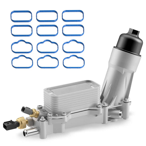 Upgraded Aluminum Engine Oil Filter Housing With Oil Cooler For 2011-2016 Chrysler 200 300 Dodge, with gaskets set