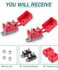 Two Pack 30A DC Circuit Breaker With Auto Reset For 12V And 24V Systems, Thermal Overcurrent Protection, Rugged Auto Reset Design, Easy Install With 10 32 Terminal Block, Perfect For Auto Marine RV Wiring And Power Circuits, 2 breakers with covers