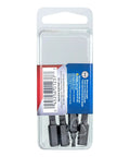 Six Spanner Insert Bit One Inch Length Quarter Inch Drive Rock Hard S2 Tool Steel Five Pack Made In Usa in packaging