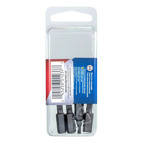 Six Spanner Insert Bit One Inch Length Quarter Inch Drive Rock Hard S2 Tool Steel Five Pack Made In Usa in packaging