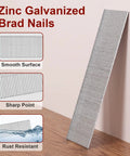 Top Shelf 18 Gauge Brad Nails With 6000 Count 1 1/2 Inch Galvanized Finish Fasteners for Pneumatic drills, showcasing sharp points.