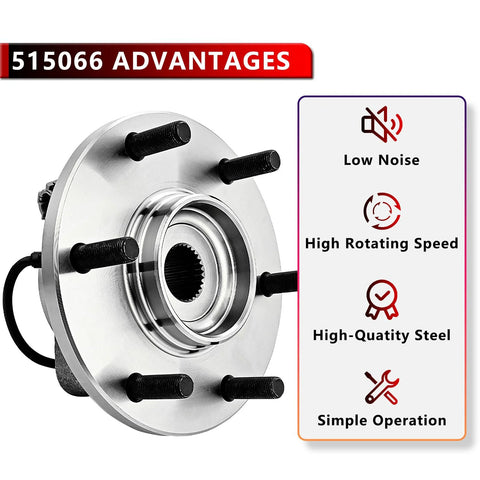 Pair Front Wheel Bearing Hub Assembly For Nissan Pathfinder Armada Titan Infiniti QX56 2004 2005 2006 2007 6 Lugs With ABS
