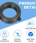 Two Piece Double Split Shaft Collar Set 35mm Bore 50mm Outer Diameter 15mm Thick Heavy Duty Carbon Steel Clamp Collar With Set Screws Black Oxide Finish