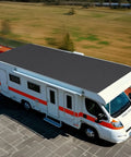 Tough As Nails 10 X 15 Ft Roll Roofing With 45 Mil EPDM Rubber Membrane For RV Roofs installed on RV in outdoor setting.