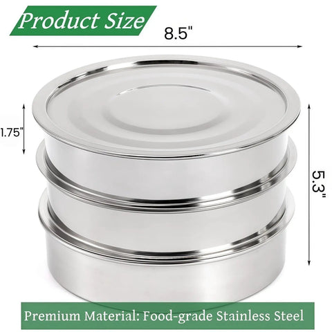 Pro Grade 9 Inch Stackable Stainless Steel Seed Sprouting Kit With 3 Tier Mesh Germination Trays And Lid Base For Beans Peas Broccoli Wheat Grass Microgreens Soil Free Sprouts