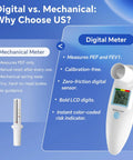Peak Flow Meter For Home Lung Health, Easy To Use PEF And FEV1 Monitor For Adults And Kids 4 Plus, pre-calibrated digital and mechanical meters