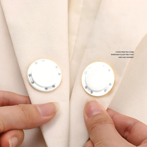 5 Pack Invisible Magnetic Snap Buttons For Apparel 26 Mm Sewing Snaps positioned on fabric, showing secure closure application.