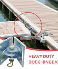 Floating Dock Hinge Kit Built Tough In Galvanized Steel Connector Brackets 2 Pack with Thick 6mm Steel and Reinforced Welds