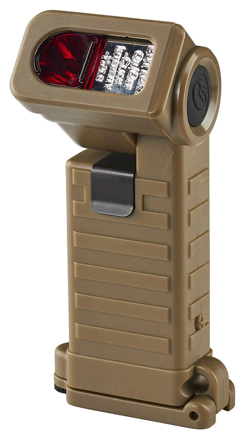 Sidewinder Boot Tactical Light With 2 AA Batteries, 55 Lumen LED, 63 Meter Beam, 90 Hour Low Runtime, rugged polymer body, Coyote color