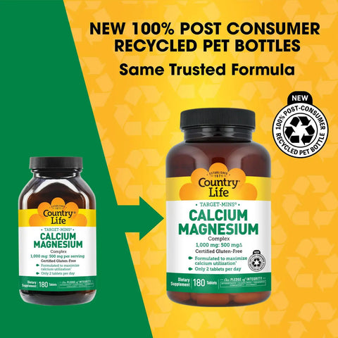 Target Mins Calcium Magnesium Complex For Strong Bones And Daily Health Boost 1000mg Calcium And 500mg Magnesium 180 Tablets bottle