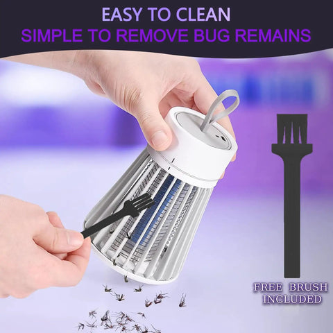 Cleaning the Indoor And Outdoor Electric Mosquito Killer With UV Light, USB Rechargeable, protective safety guard included