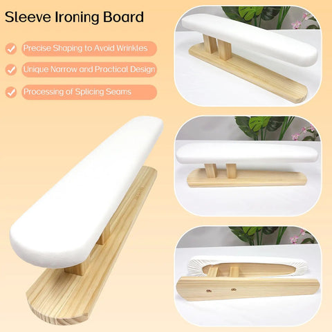Pro Grade Tailor Ironing Board With Padded Sleeve And Chest Press Pad Slick Sanded Ash Wood Base Heavy Duty Non Slip Bottom Built Tough For No Sweat Garment Finishing Real Deal Sewing Room Essential