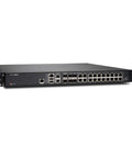 Enterprise Grade Network Firewall Appliance Boasting Rock Solid High Performance Architecture for Heavy Duty Threat Blocking, front view.