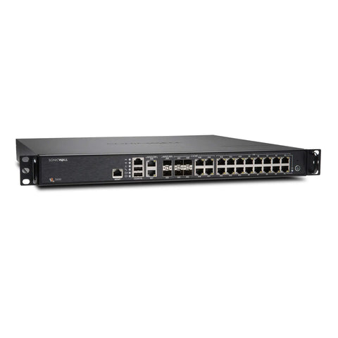 Enterprise Grade Network Firewall Appliance Boasting Rock Solid High Performance Architecture for Heavy Duty Threat Blocking, front view.