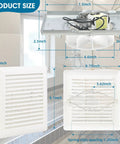 696N R02 B Unit Replacement with C350GN Grille and 50 CFM Motor Kit, components displayed with size dimensions in bathroom setting.