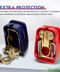 2 PCS Quick Release Battery Terminal Connectors Set with Universal Positive & Negative Disconnect Clamps, Red Blue Covers for Cars