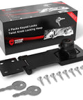 Keyed Twist Knob Hasp Latch Kit With Keys And Hardware For Cabinets Drawers And Small Doors 4 Inch Heavy Duty Rust Resistant