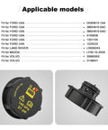 Coolant Reservoir Cap Replacement Fits Mustang GT F150 EcoBoost V6 V8, Lincoln MKZ, Escape 2013-2019, Land Rover Volvo 2020-2021, Coolant Overflow Cap Cold Case Radiator Cap DG93-8101-AA, front and side view